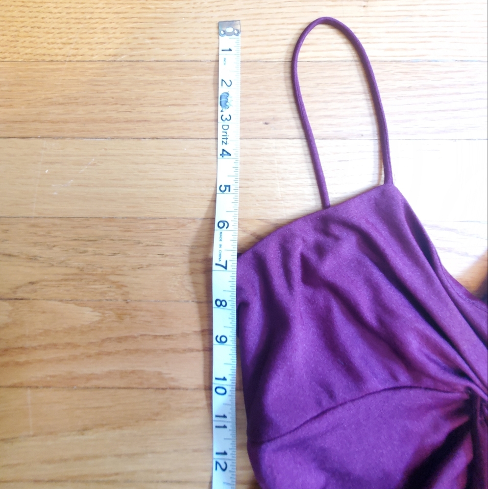 Vintage 70s Union Made Wine Color Evening Gown - Picture 9 of 11